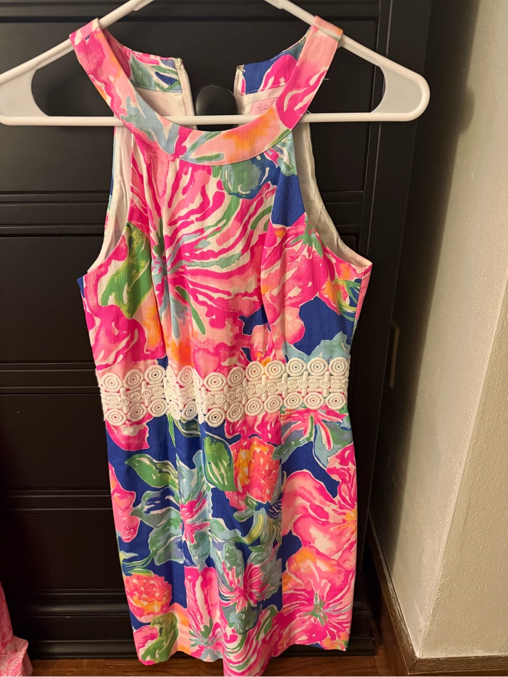 Lilly Pulitzer Pink Blue Green Floral Shift Dress